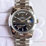 High Quality Copy Rolex Day-Date 40MM Watch MingZhu Movement Stainless Steel Black Face